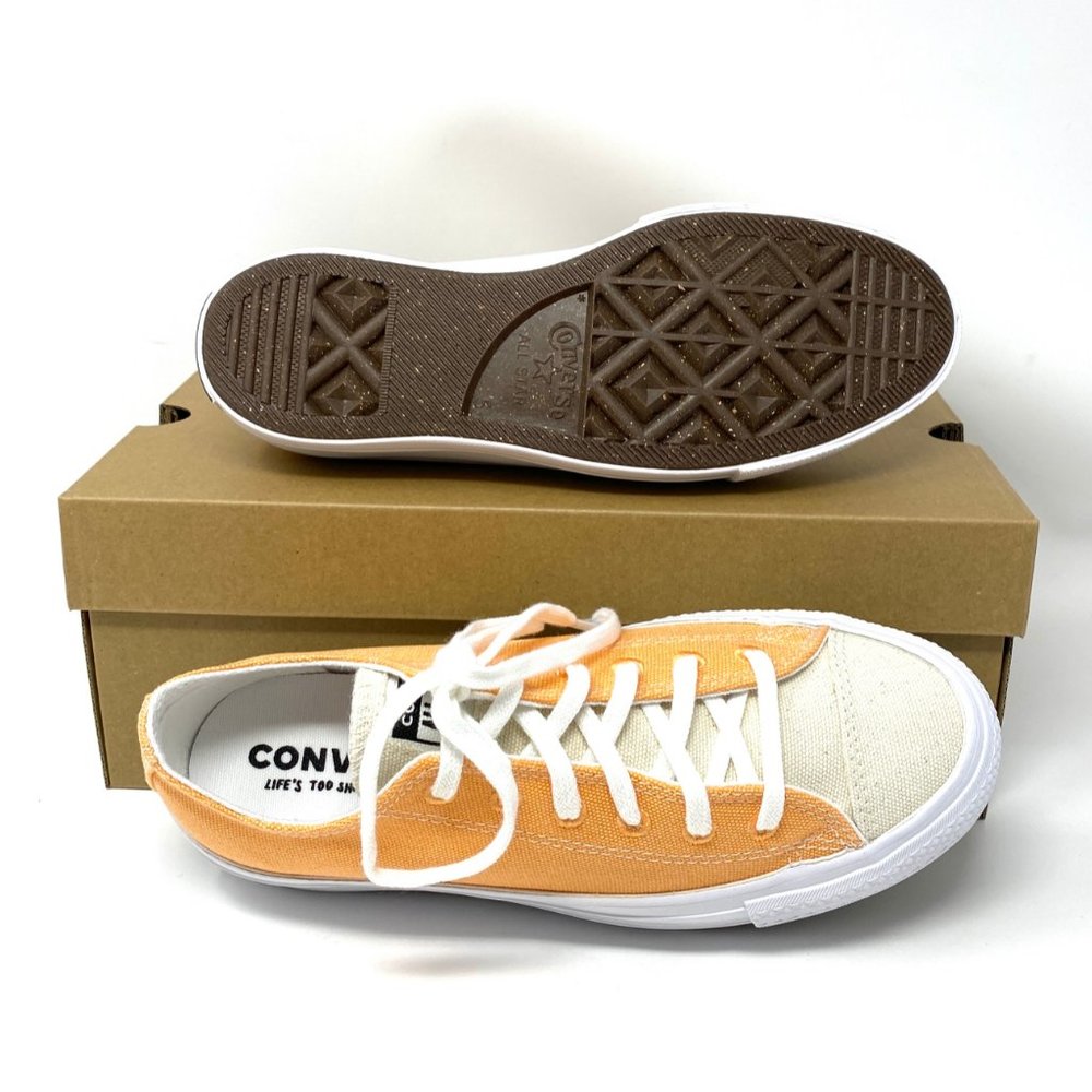 Converse 567855C Chuck Taylor AS Plathporm LIFT Canvas Low Orange Women's Size - Picture 2 of 10